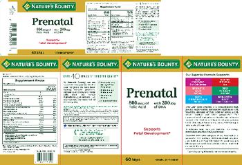 Nature's Bounty Prenatal - vitamin supplement