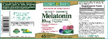 Nature's Bounty Quick Dissolve Melatonin 10 mg Cherry Flavored - supplement