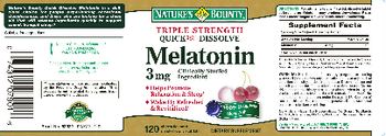 Nature's Bounty Quick Dissolve Melatonin 3 mg Cherry Flavor - supplement