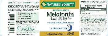 Nature's Bounty Quick Dissolve Melatonin 3 mg - supplement