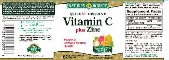 Nature's Bounty Quick Dissolve Vitamin C Plus Zinc Natural Citrus Flavor - vitamin supplement