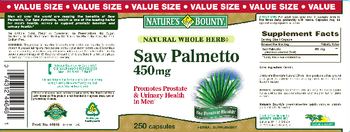 Nature's Bounty Saw Palmetto 450 mg - herbal supplement