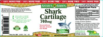 Nature's Bounty Shark Cartilage 740 mg - supplement