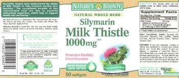 Nature's Bounty Silymarin Milk Thistle 1000 mg - herbal supplement