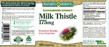 Nature's Bounty Standardized Extract Milk Thistle 175 mg - herbal supplement