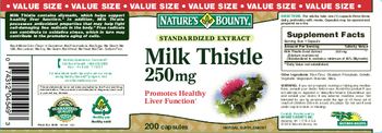 Nature's Bounty Standardized Extract Milk Thistle 250 mg - herbal supplement