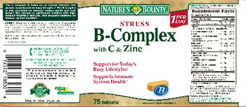 Nature's Bounty Stress B-Complex with C & Zinc - supplement