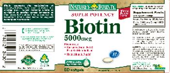Nature's Bounty Super Potency Biotin 5000 mcg - vitamin supplement
