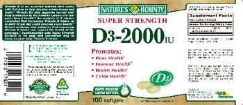 Nature's Bounty Super Strength D3-2000 IU - vitamin supplement