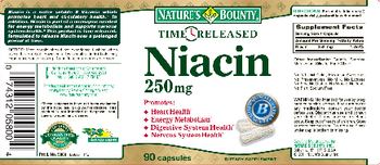 Nature's Bounty Time Released Niacin 250 mg - supplement