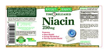 Nature's Bounty Time Released Niacin 250 mg - supplement