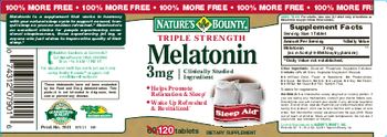 Nature's Bounty Triple Strength Melatonin 3 mg - supplement