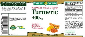 Nature's Bounty Turmeric 400 mg - herbal supplement
