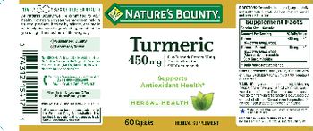 Nature's Bounty Turmeric 450 mg - herbal supplement