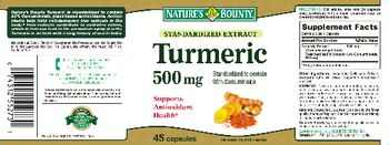 Nature's Bounty Turmeric 500 mg - herbal supplement