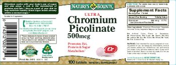 Nature's Bounty Ultra Chromium Picolinate 500 mcg - mineral supplement