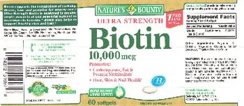 Nature's Bounty Ultra Strength Biotin 10,000 mcg - supplement