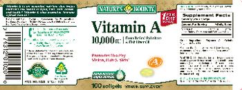 Nature's Bounty Vitamin A 10,000 IU - vitamin supplement