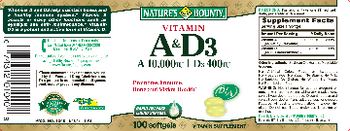 Nature's Bounty Vitamin A & D3 - vitamin supplement