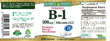 Nature's Bounty Vitamin B-1 100 mg - vitamin supplement