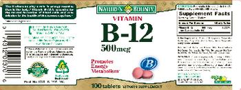 Nature's Bounty Vitamin B-12 500 mcg - health supplement