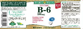 Nature's Bounty Vitamin B-6 100 mg - vitamin supplement