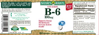 Nature's Bounty Vitamin B-6 100 mg - vitamin supplement