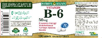 Nature's Bounty Vitamin B-6 50 mg - vitamin supplement