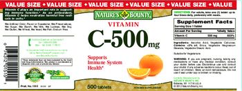 Nature's Bounty Vitamin C-500mg - vitamin supplement