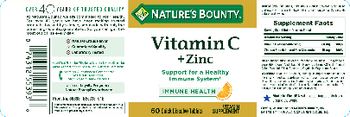 Nature's Bounty Vitamin C + Zinc Natural Citrus Flavor - vitamin supplement
