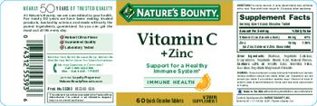 Nature's Bounty Vitamin C + Zinc Natural - vitamin supplement
