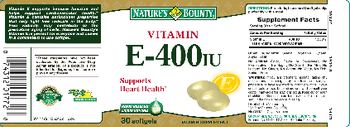 Nature's Bounty Vitamin E-400 IU - vitamin supplement