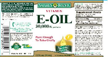 Nature's Bounty Vitamin E-Oil - vitamin supplement