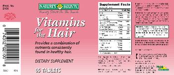 Nature's Bounty Vitamins For The Hair - supplement