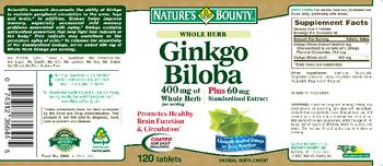 Nature's Bounty Whole Herb Ginkgo Biloba - herbal supplement