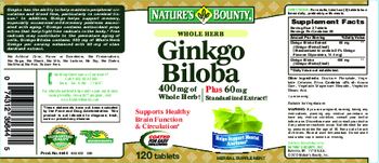 Nature's Bounty Whole Herb Ginkgo Biloba - herbal supplement
