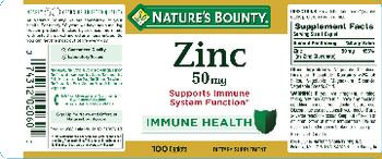 Nature's Bounty Zinc 50 mg - supplement