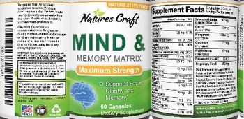 Natures Craft Mind & Memory Matrix - supplement