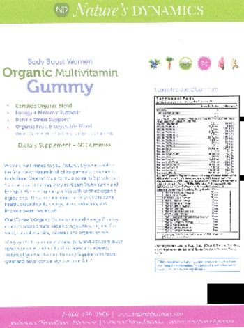 Nature's Dynamics Body Boost Women Organic Multivitamin Gummy - supplement