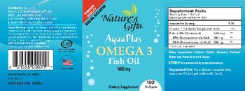 Nature's Gifts AquaPlus Omega 3 Fish Oil 1000 mg - supplement