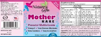 Nature's Gifts Mother Kare Prenatal Multivitamin - supplement