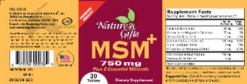 Nature's Gifts MSM+ 750 mg - supplement