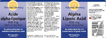 Nature's Harmony Alpha Lipoic Acid 600 mg - 