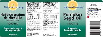 Nature's Harmony Pumpkin Seed Oil 1000 mg - 