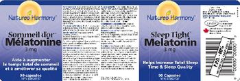 Nature's Harmony Sleep Tight Melatonin 3 mg - 