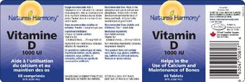 Nature's Harmony Vitamin D 1000 IU - 