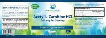 Nature's Lab Acetyl L-Carnitine HCl 500 mg - supplement