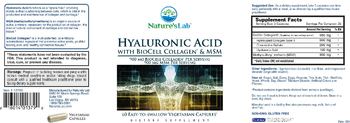 Nature's Lab Hyaluronic Acid with BioCell Collagen & MSM - supplement