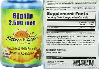 Nature's Life Biotin 2,500 mcg - supplement