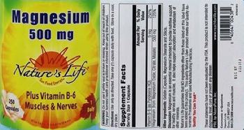 Nature's Life Magnesium 500 mg - supplement